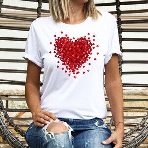 3D Heart Graphic Tee